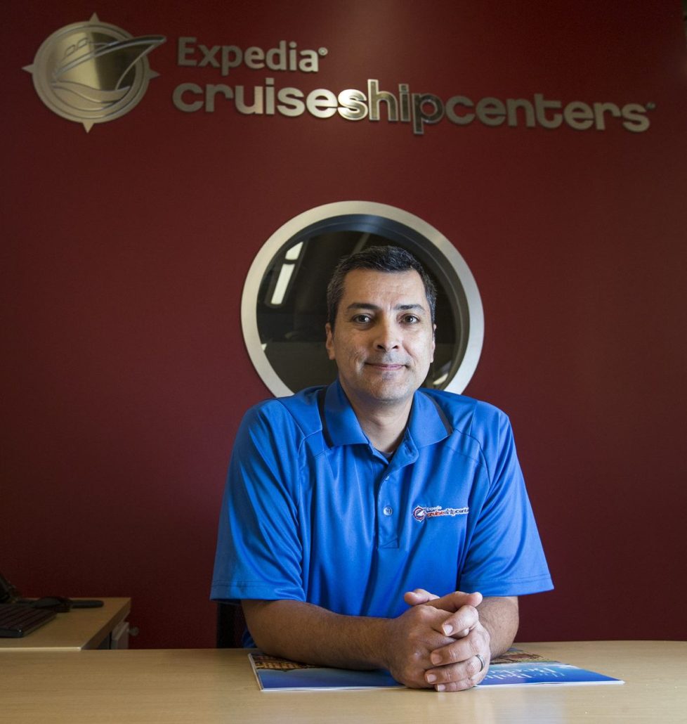 Ricardo Pruneda opened an Expedia CruiseShipCenters franchise in Mill Creek Town Center in August. Expedia currently operates 233 locations in the U.S. and Canada. (Ian Terry / The Herald)